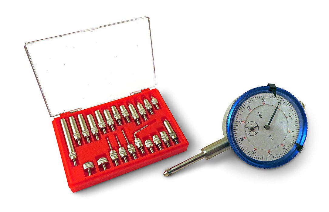 SAE Dial Indicator 1" Travel and 22 Piece Anvil Point Set