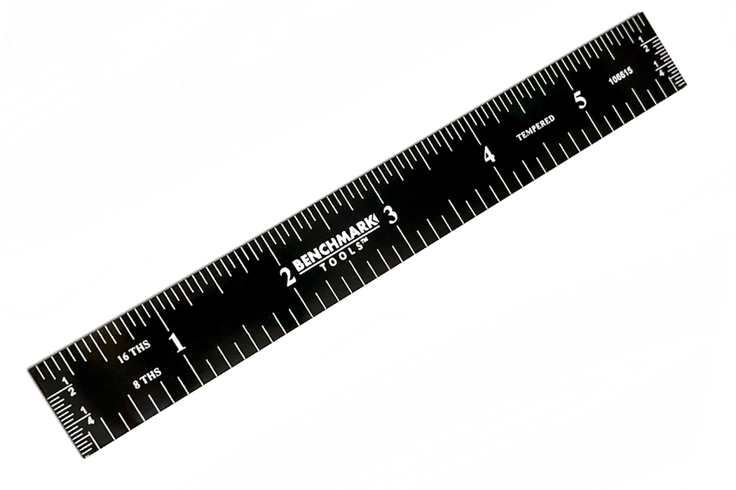 Benchmark Tools™ Black Chrome Woodworking Rulers with 1/8th and 1/16ths on Both Sides