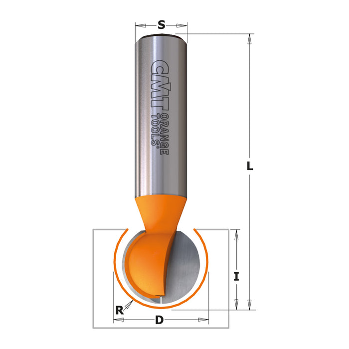 CMT Ball End Bits, Carbide Tipped