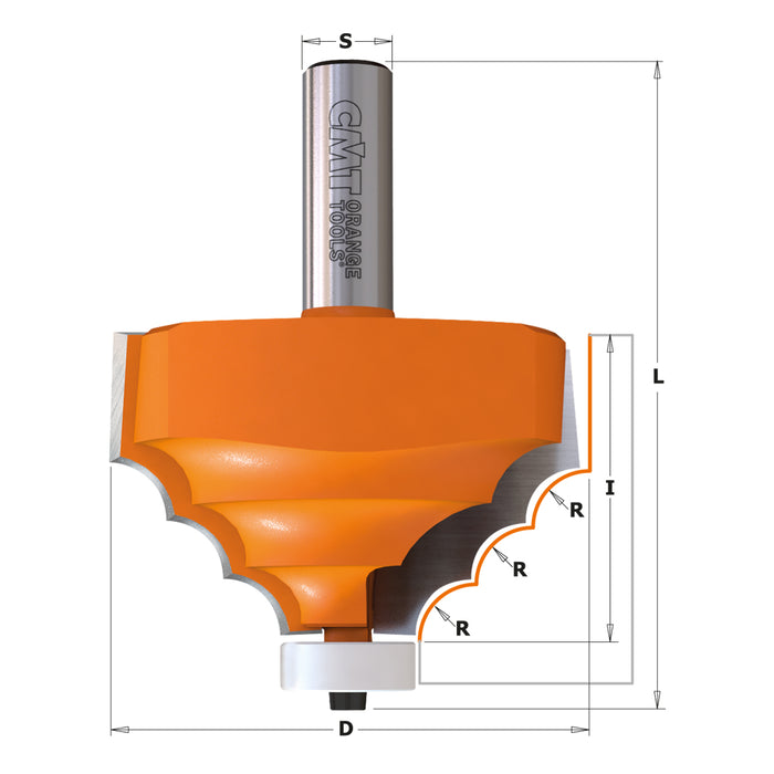 CMT Solid Surface Decorative Edge Profile Carbide Tipped Router Bit with Bearing