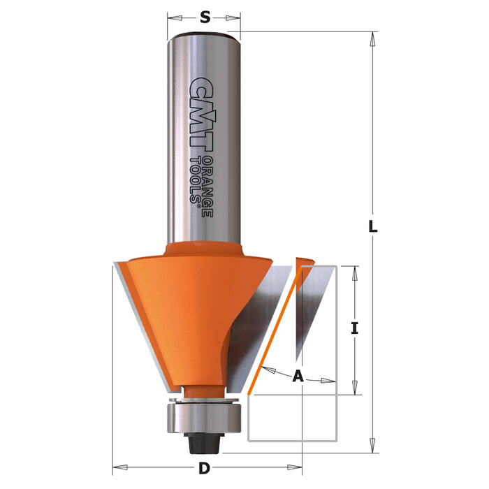 CMT Chamfer Carbide Tipped Router Bits with Bearing