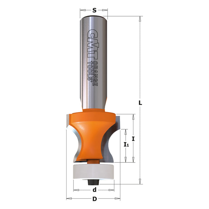 CMT Solid Surface No-Drip Carbide Tipped Router Bit with non-marring Delrin Bearing