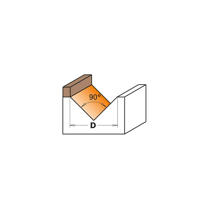 CMT V-Grooving Carbide Tipped Router Bits (90°) with Bearing