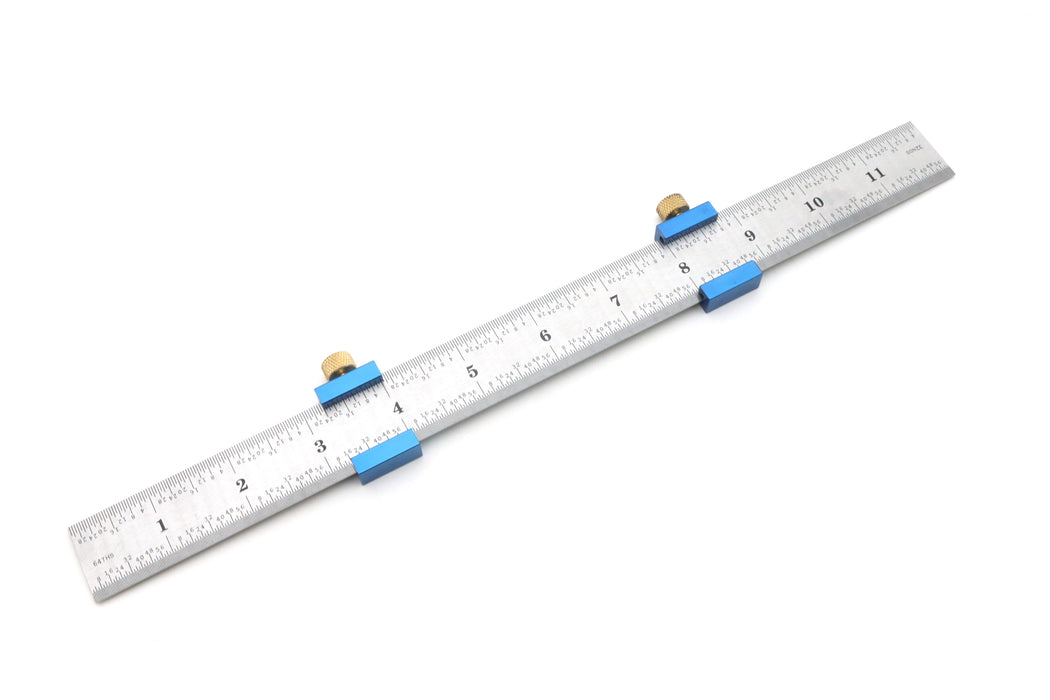 Taytools 4R Woodworking Machinist Ruler with Two Ruler Stops