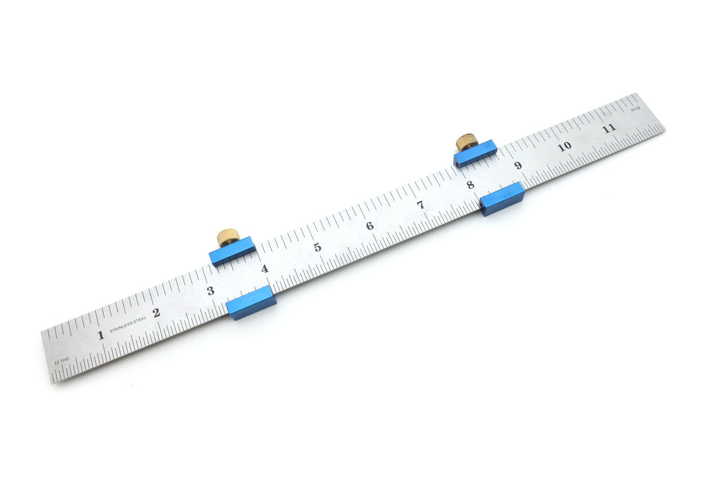 Taytools 4R Woodworking Machinist Ruler with Two Ruler Stops