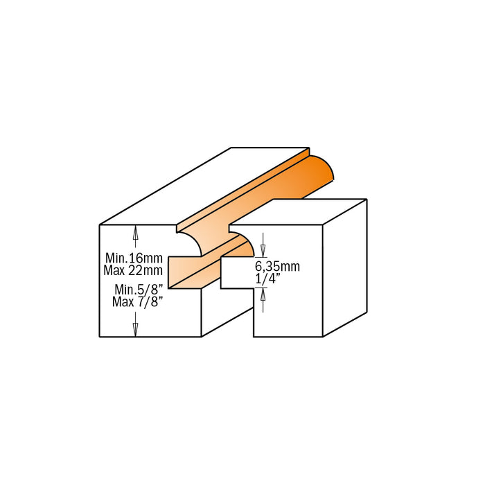 CMT Rail & Stile Bit Set, Carbide Tipped