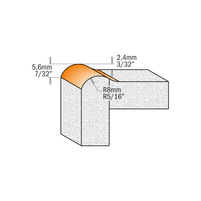 CMT Solid Surface No-Drip Carbide Tipped Router Bit with non-marring Delrin Bearing