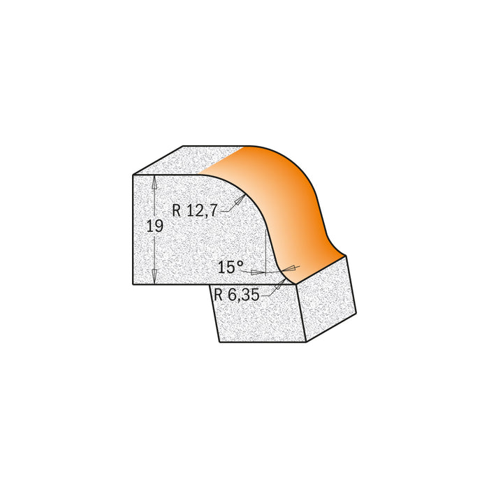 CMT Solid Surface Rounding Over Bowl Bit (Ogee Profile) with Non-Marring Delrin Bearing