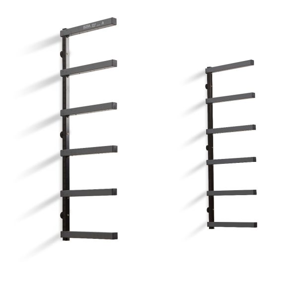BORA Wood Rack 6 Tier - Gray/Black, 660-lb Capacity, 12.5" Shelf Depth