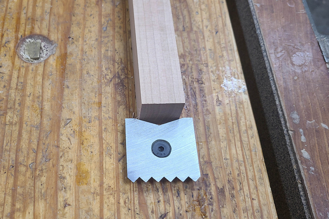Scratch and Dent- Workbench Plane Stop 2” Square Head with Toothed, Safe and V-Groove Sides, 3/4” x 2-3/8” Long Brass Post