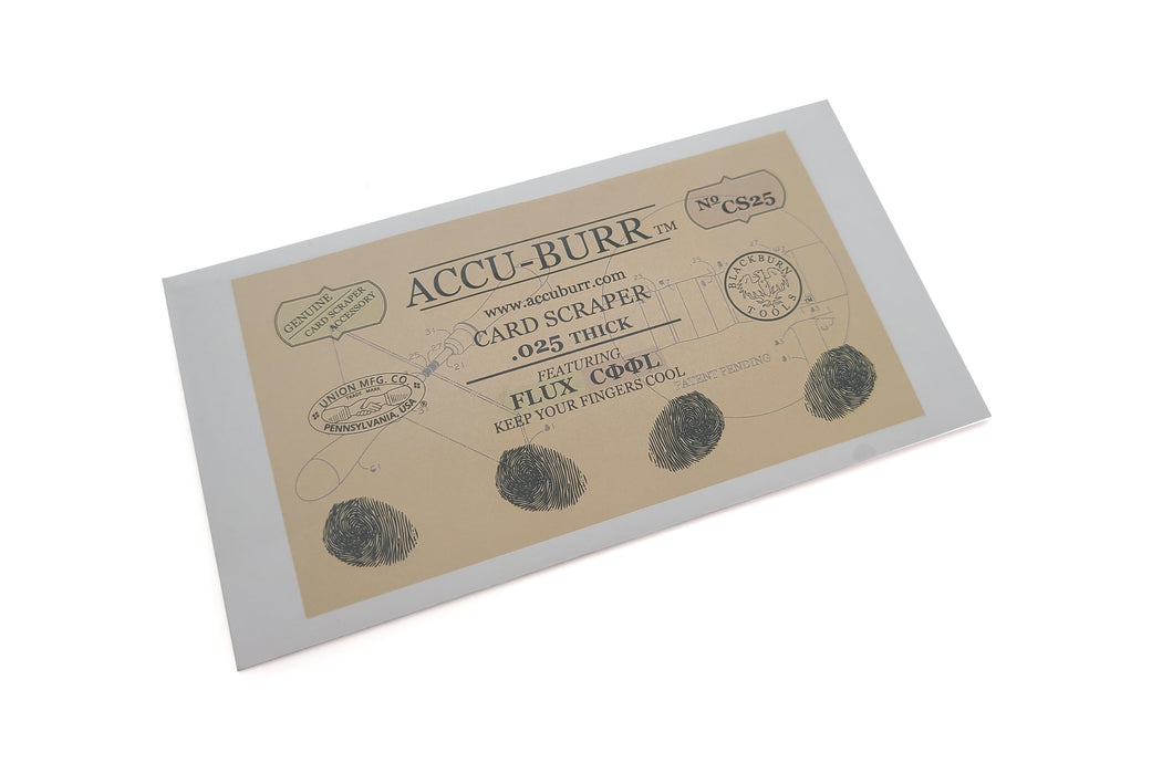 Accu-Burr™ Ground Edge Card Scrapers 2-1/2" x 6" x .025" Blued Spring Steel (DCE)