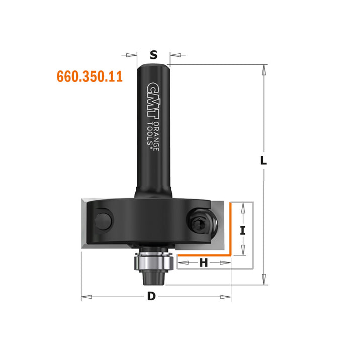 CMT Rabbeting Router Bits with Carbide Insert Knives