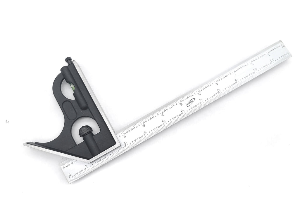 iGaging 12" 2 Piece Combination Square  with 4R Graduations in 1/8", 1/16", 1/32 and 1/64"