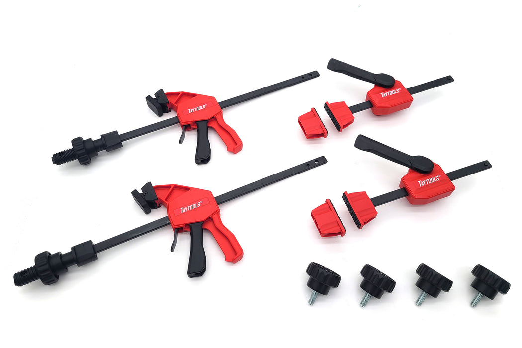 12 Piece MFT Table 20mm Dog Hole Workbench Vertical and 10” Reach Horizontal Holddown Clamp Kit