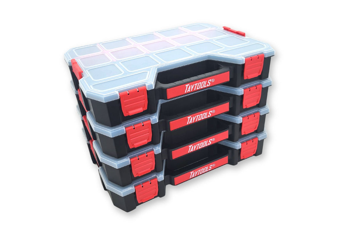 4 Pack Large 17 Compartment Portable Small Parts Organizers 14-3/4” x ...