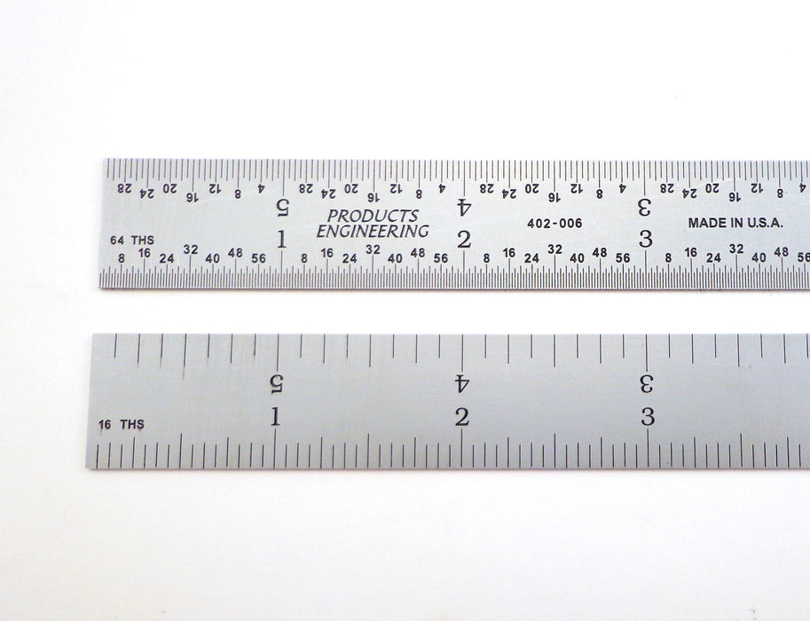 Made in USA PEC 6 Rigid Stainless Steel 4R Machinist Engineer Ruler / Rule 1/64, 1/32, 1/8, 1/16 SIDB00AG715PG