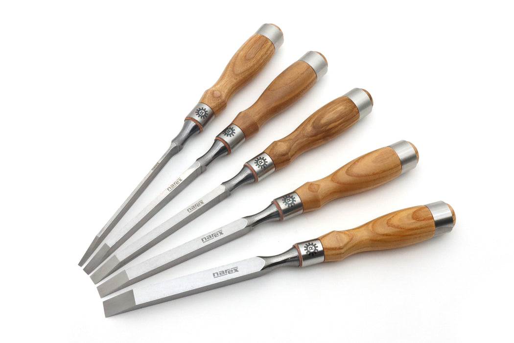 Narex 5 Piece Richter Mortise Chisel Set (1/8", 1/4", 5/16", 3/8", 1/2")