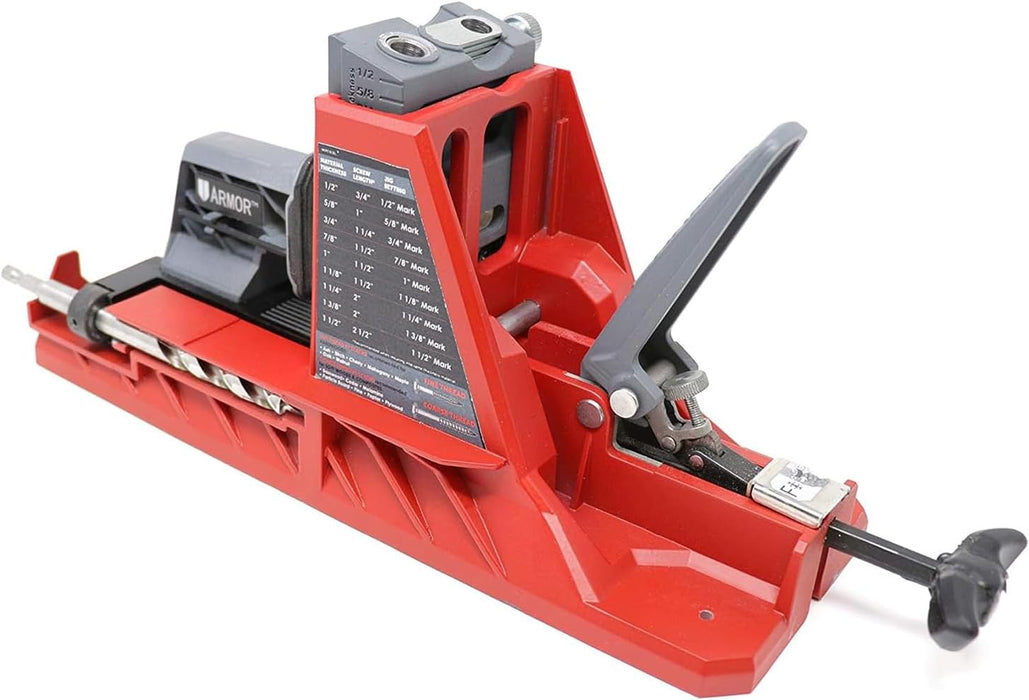 Armor Tool Auto-Jig Auto-Adjust Pocket Hole Jig with 6" Face Frame Clamp APJ1400-1