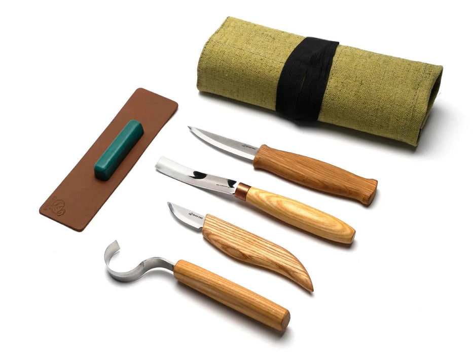 BeaverCraft (S43) Spoon and Kuksa Carving Professional Set with Knives and Strop