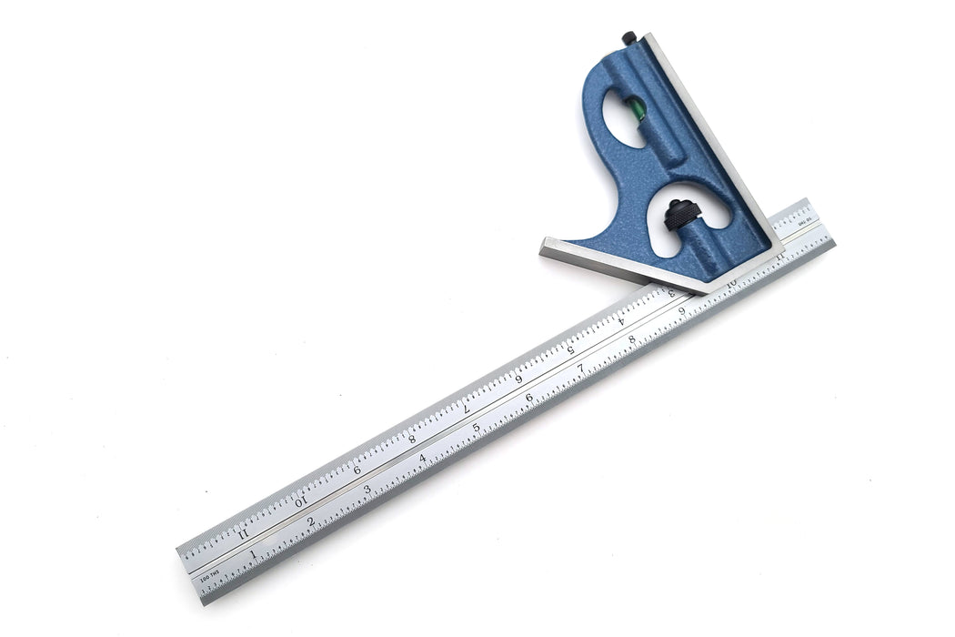 PEC Tools 12" 16R 2 Piece Combination Square (1/100th, 1/50th, 1/32nd, 1/64th Graduations)
