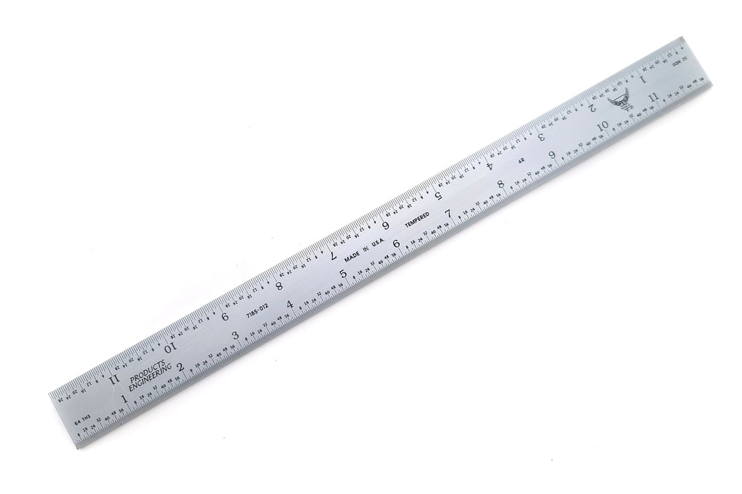 PEC Tools 12" 4R 4 Piece Combination Square with Center Finder, Protractor (1/64th, 1/32nd, 1/16th, 1/8th Graduations)