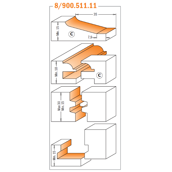 CMT's Complete Kitchen Router Bit Sets 1/2" Shank