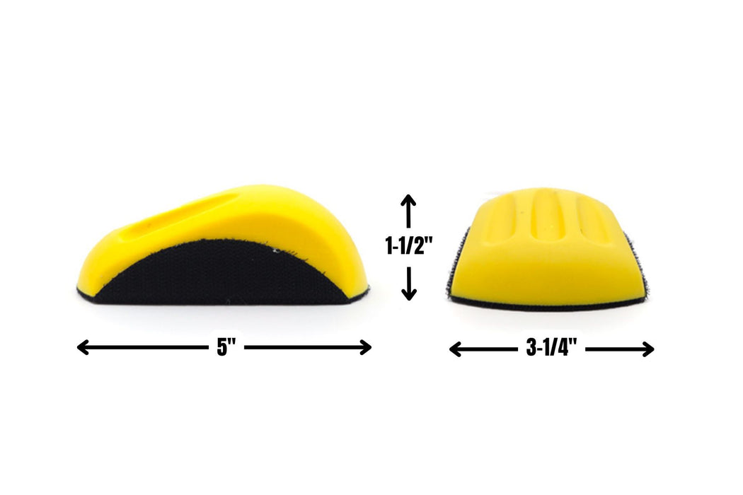 5 Piece Set Contoured Profile Hand Sanding Blocks for 5” Discs with Convex & Concave Shapes