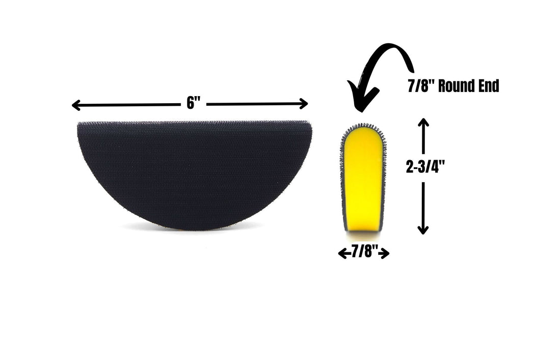 Half Round "Taco" Hand Sanding Block for 6" Hook and Loop Discs