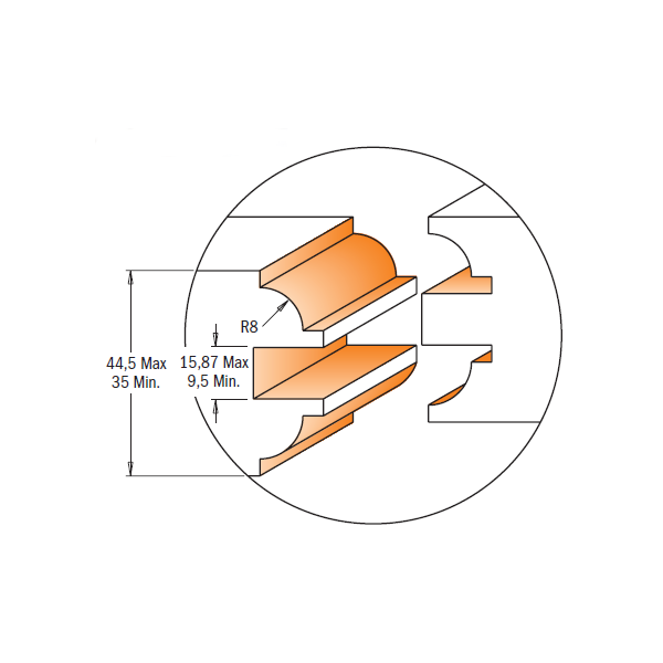 CMT 3 Piece Entry & Interior Door Carbide Tipped Router Bit Set