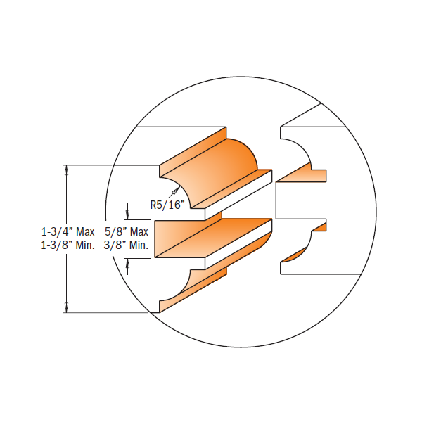 CMT 3 Piece Entry & Interior Door Carbide Tipped Router Bit Set