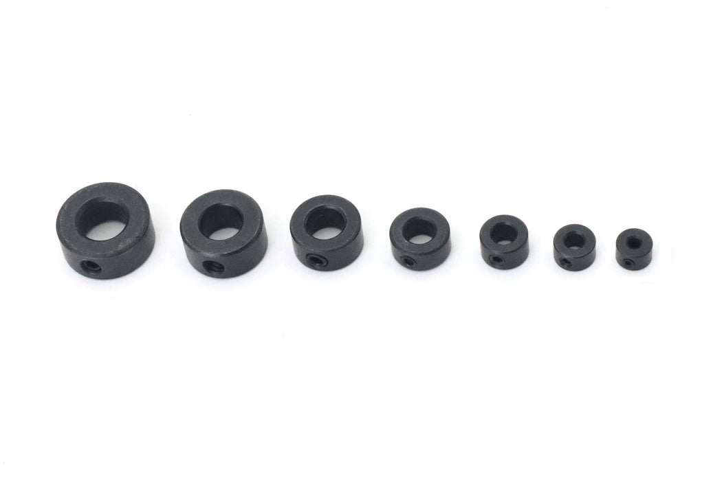 Drill Bit Stop / Depth Collars - Hardened SteeL with Black Oxide Finish and Single Set Screw - Available from 1/8" to 1/2'