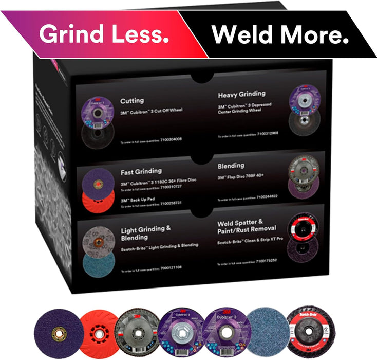 3M Grind Less Weld More Promo Kit - 4-1/2" Discs, 16 Piece Kit for Cutting, Grinding, Blending, Finishing, Rust Removal, Deburring