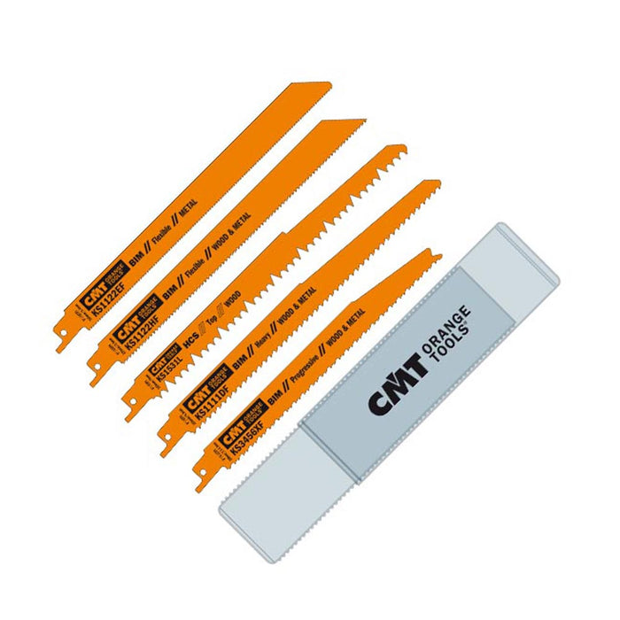 CMT 25 Piece Reciprocating Saw Blade Set for Wood, Metal and Plastics