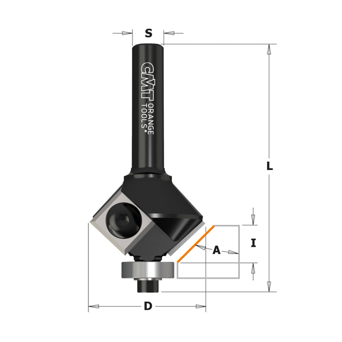 CMT Chamfer Router Bits with Insert Carbide Knives