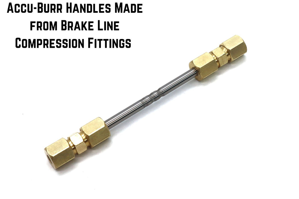 Solid Brass Handle Brake Line Compression Fittings for Accu-Burr ™ Dual-Sided Carbide Scraper Burnisher