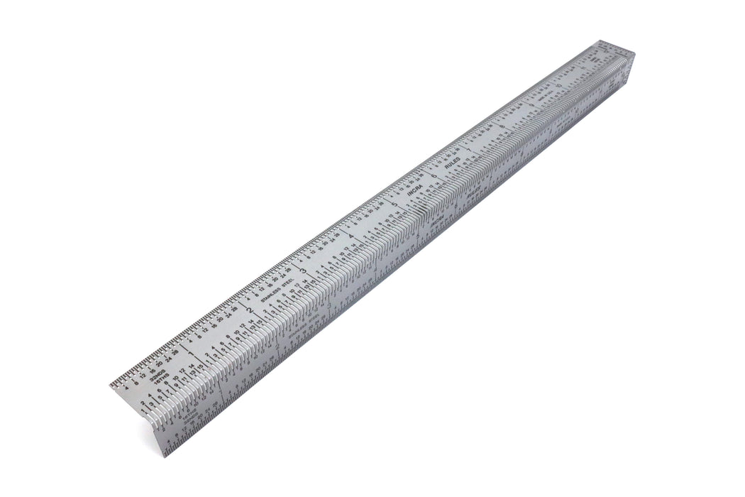 INCRA Imperial Stainless Steel Corner Bend Rules - Available in 6", 12", and 18"