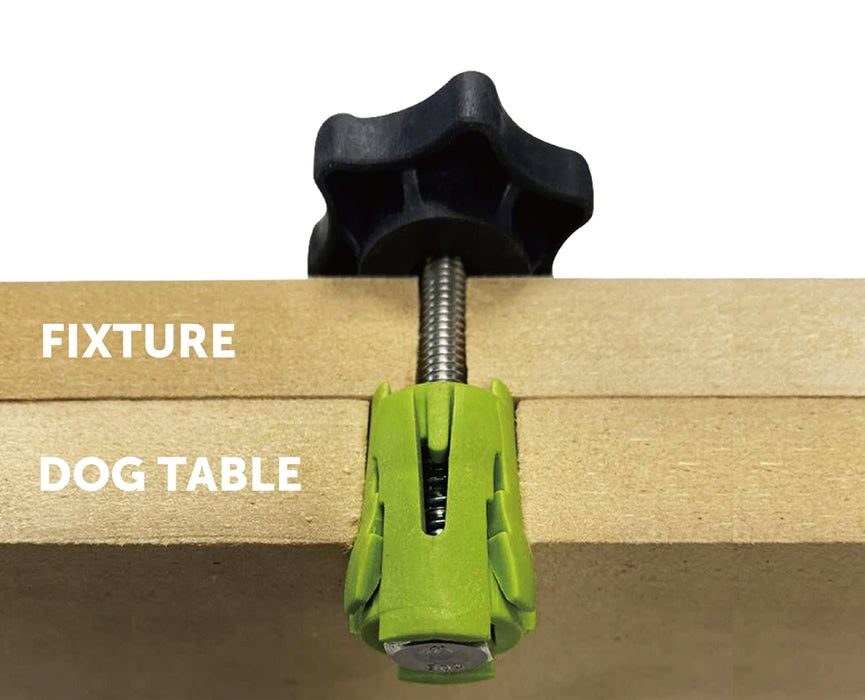 Bow Pack of Dogs for CNCs and Workbenches with 3/4" to 20mm Holes- Includes 6 Dog Assemblies