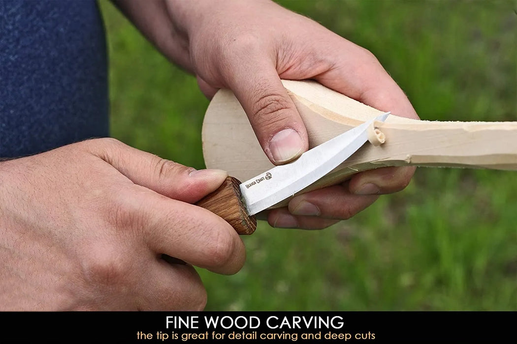 BeaverCraft (C4) Small Whittling Knife with an Oak Handle