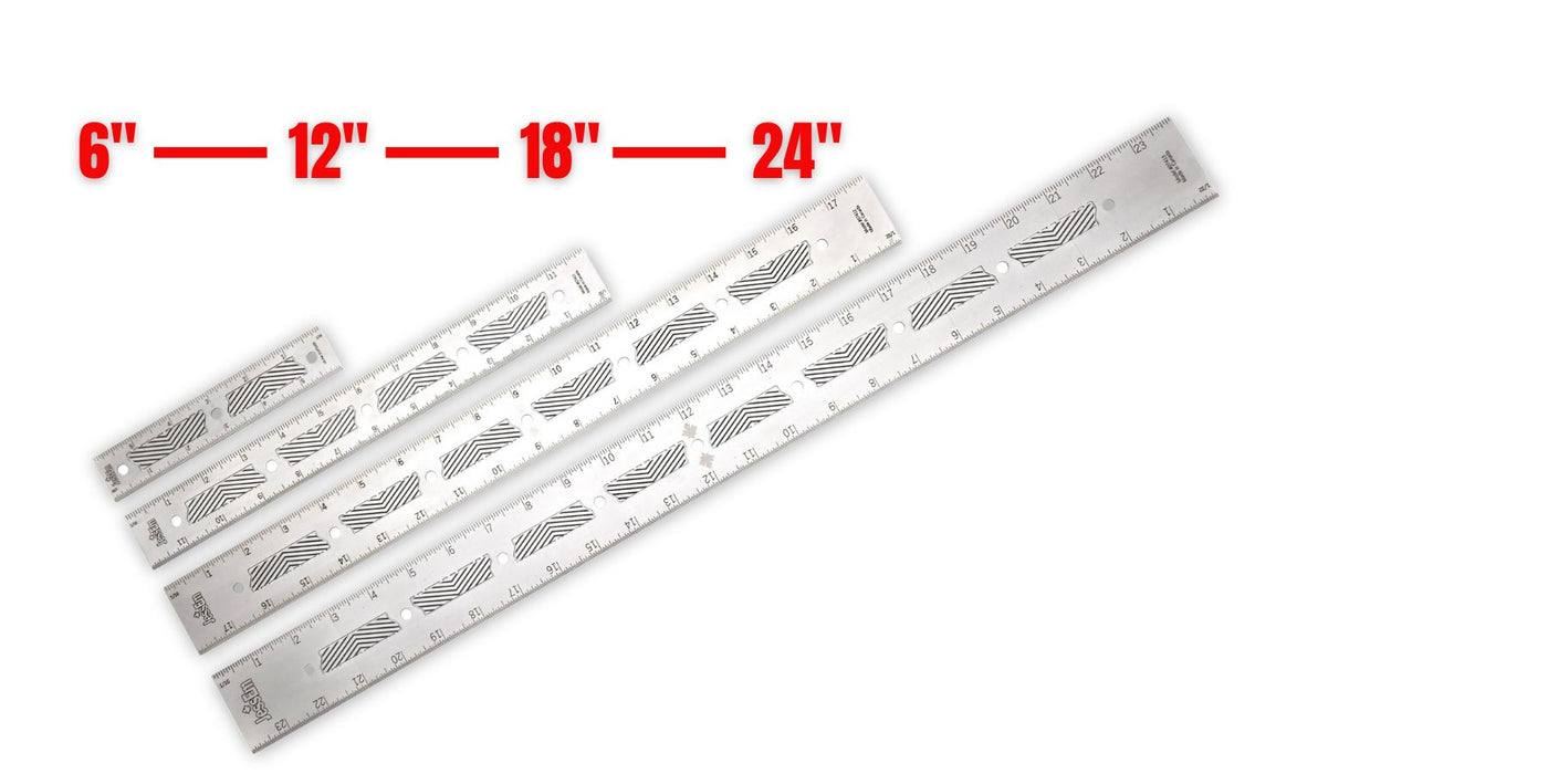 JessEm Imperial Stainless Steel Precision Rulers with Flex Grip (DCE)