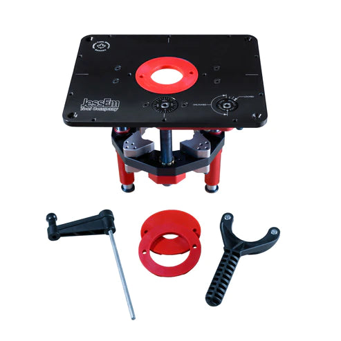 JessEm Mast-R-Lift II™ Router Lift with 9-1/4" x 11-3/4" Plate (1-3/8", 2", 2-1/2" insert rings) (DCE)
