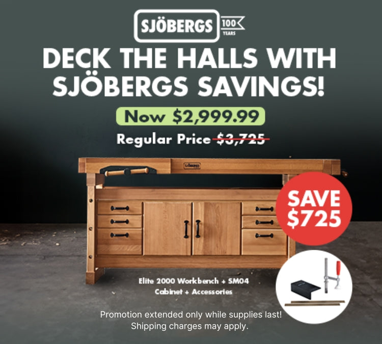 Sjöbergs Elite 2000 Workbench with Storage Cabinet and Accessory Kit 76" x  29" with 3-3/8" Top (DCE)