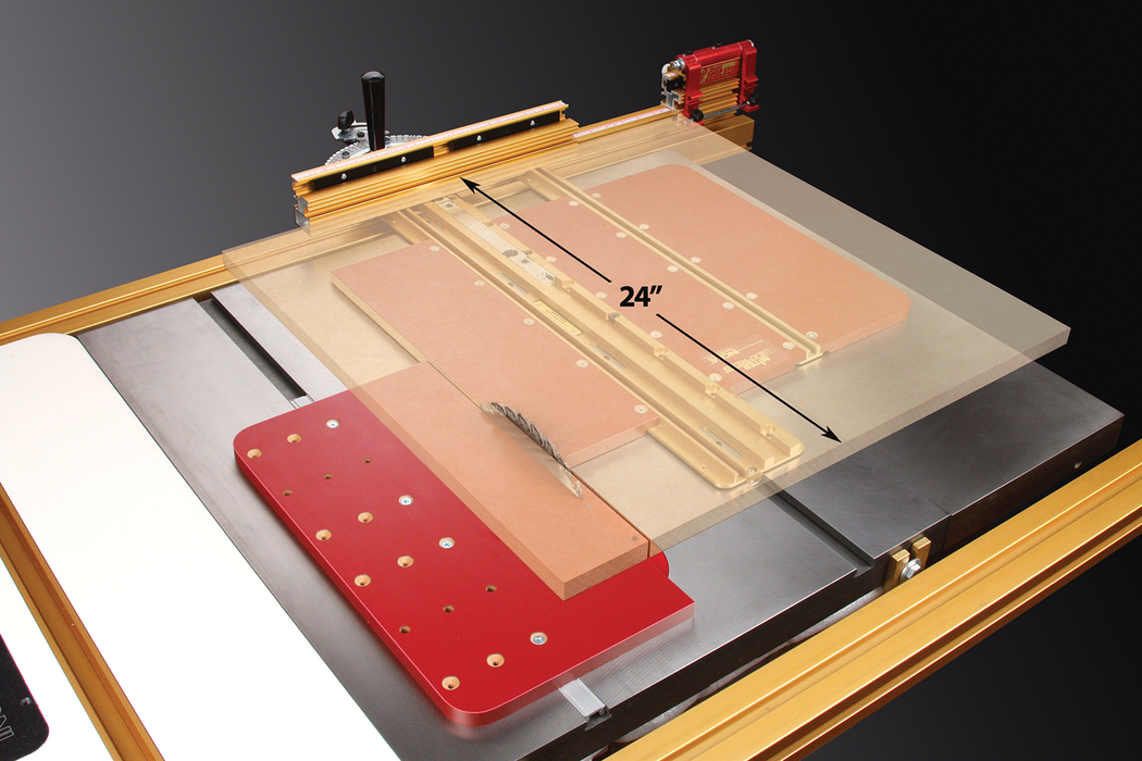 INCRA Miter Express Sled Table Saw Crosscut Sled with Telescoping Fence (18" to 31"), Flip Stop and Hold Down