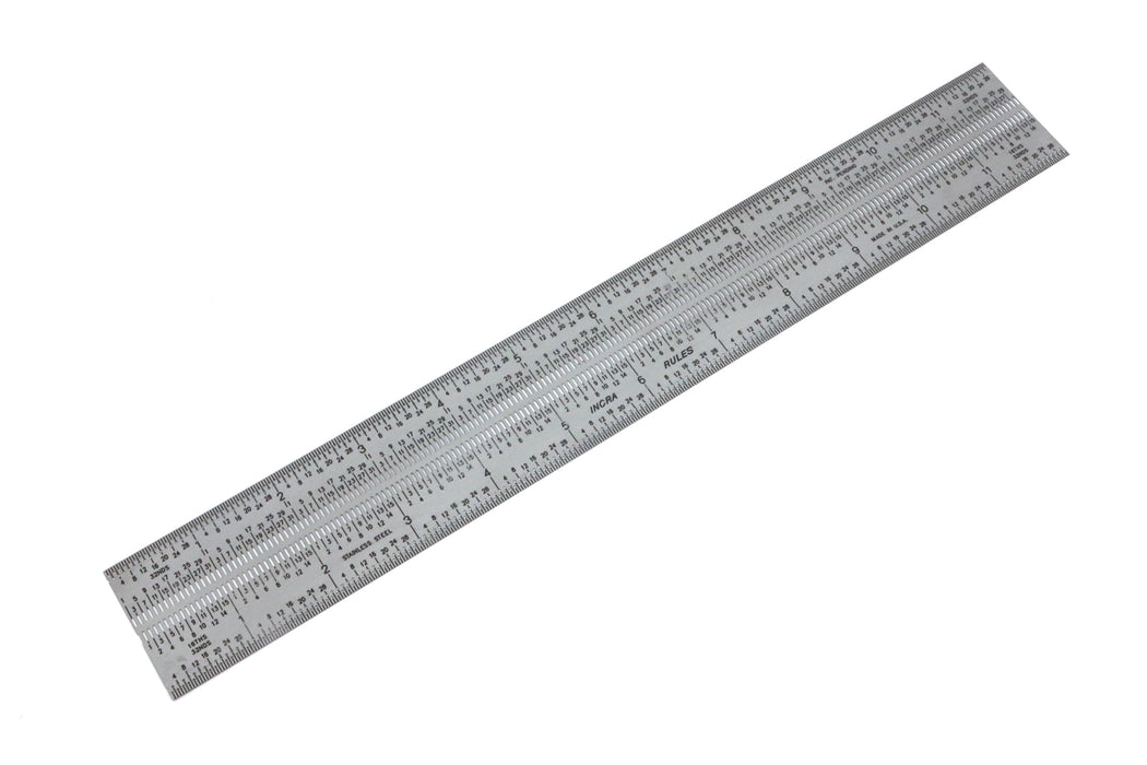 INCRA Imperial Stainless Steel Precision Marking Rules - Available in 6", 12", and 18"