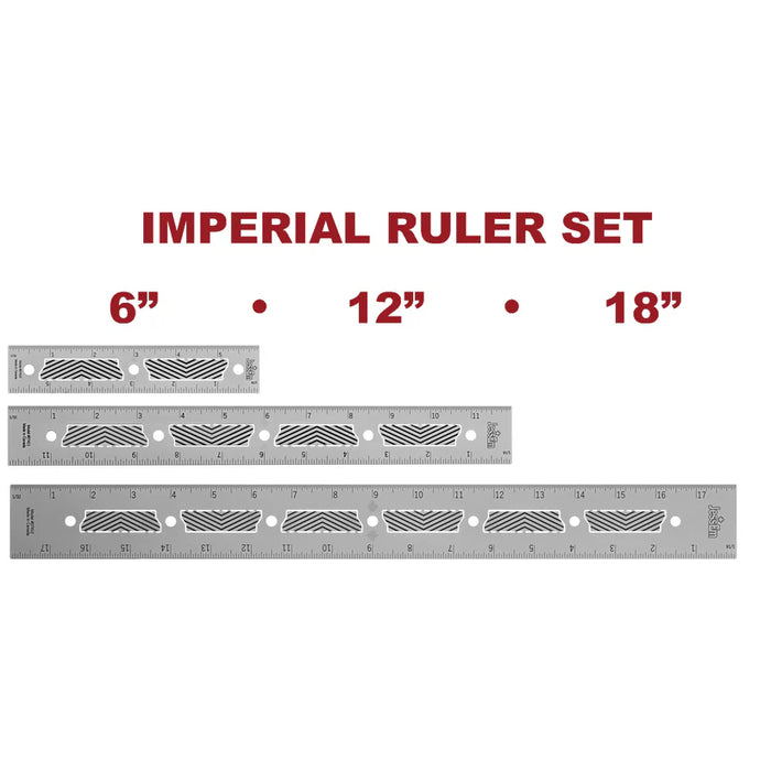 JessEm Imperial Stainless Steel Precision Rulers with Flex Grip (DCE)