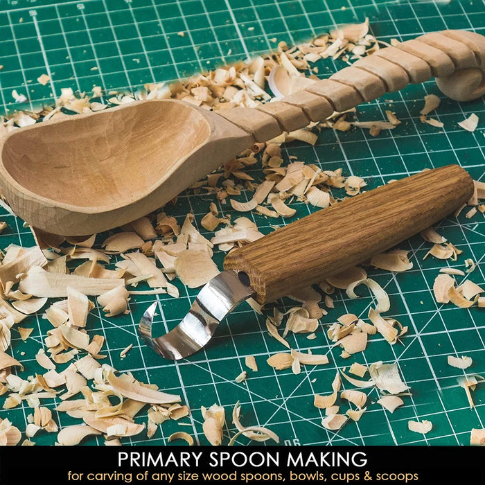 BeaverCraft (SK1-OAK) Right-Handed Spoon Carving Knife (25mm) with Oak Handle