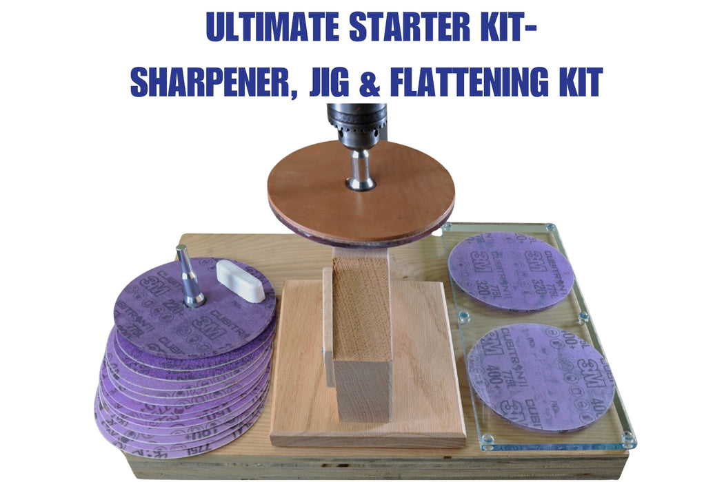 Drill Press Sharpener Ultimate Starter Kit with Sharpener, jig & Flattening Kit