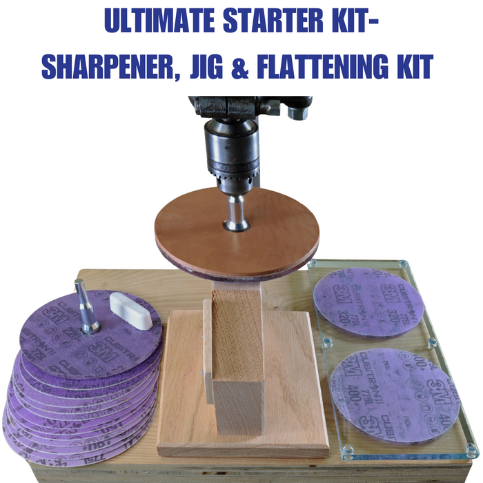 Drill Press Sharpener Ultimate Starter Kit with Sharpener, jig & Flattening Kit