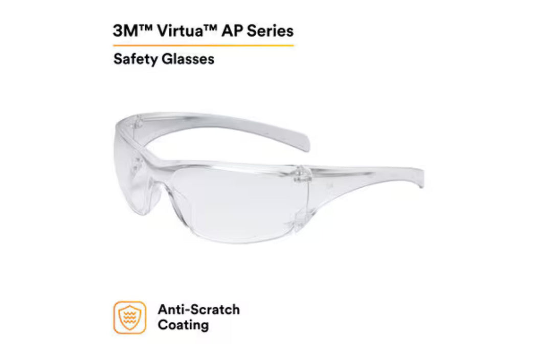 3M Virtua AP Protective Eyewear Safety Glasses Hard Coat Lens Anti-Scratch Coating UV Protection