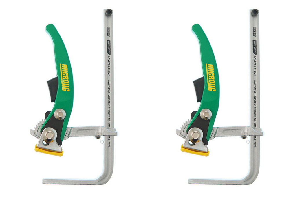 Microjig (DVC-700RAP) Matchfit Dovetail Rachet Clamp & (MB-050-0514) Matchfit Clamp 1/2" Shank 14 Degree Router Bit