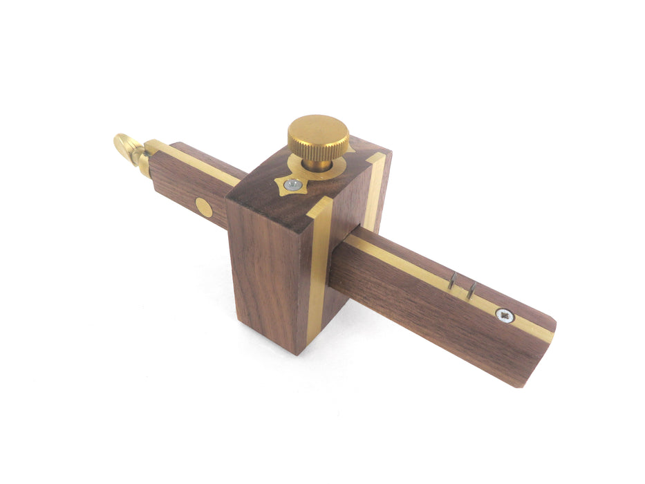 Scratch and Dent - Joseph Marples Adjustable Pin Marking / Mortise Gauge Solid Walnut Head with Brass Wear Strips with Micro-Adjust Screw Pin Adjustment 106823